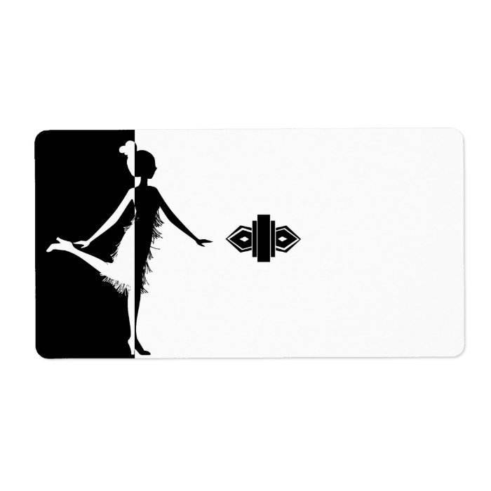 Flapper Silhouette Custom Shipping Labels