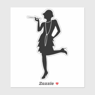 Flapper Silhouette Sticker