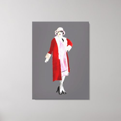 Flapper vintage fashion lady roaring twenties canvas print