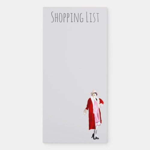 Flapper vintage fashion lady roaring twenties magnetic notepad