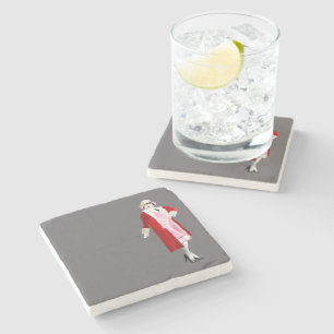Flapper vintage fashion lady roaring twenties stone coaster