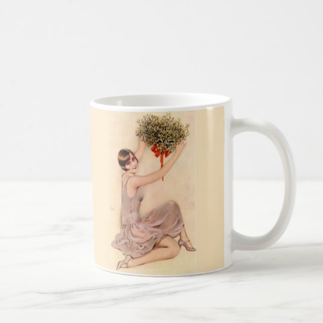 Flapper with Mistletoe Coffee Mug (Right)