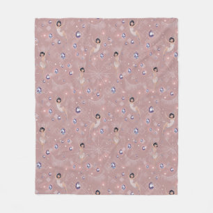 Flappers Lady Glam Fun Pink Design Fleece Blanket