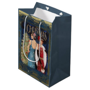 Flappers Vintage Christmas Medium Gift Bag