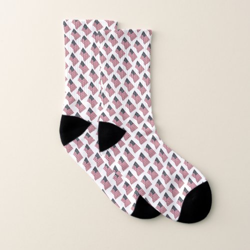Flapping American White Flags Socks