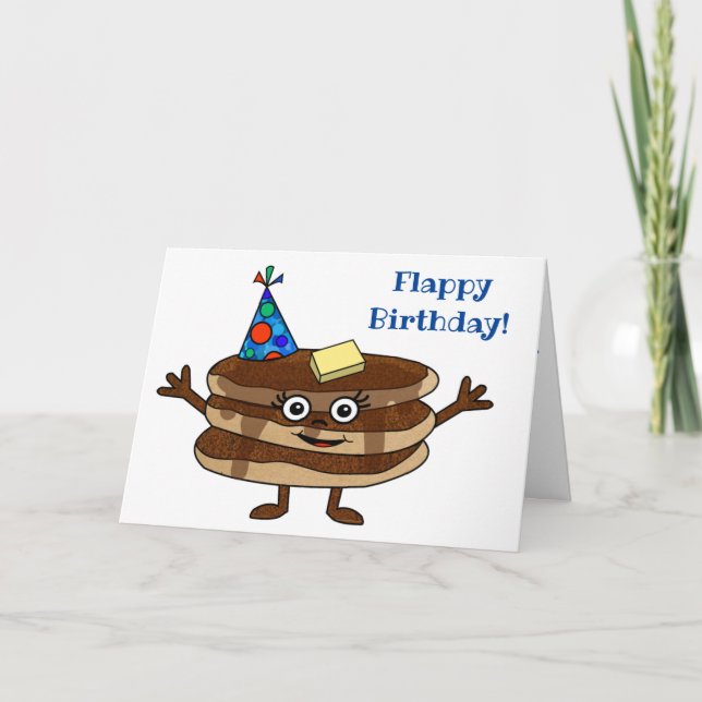 "Flappy Birthday!" Pancake Card (Front)