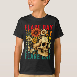 Flare Day Fibromyalgia Dysautonomia Skull Invisibl T-Shirt