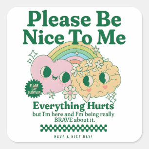 Flare Day Survivor POTS and Chronic pain warriors Square Sticker