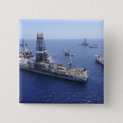 Flaring operations conducted by the drillship pinback button