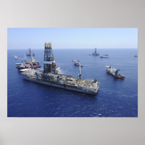 Flaring operations conducted by the drillship poster