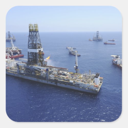 Flaring operations conducted by the drillship square sticker