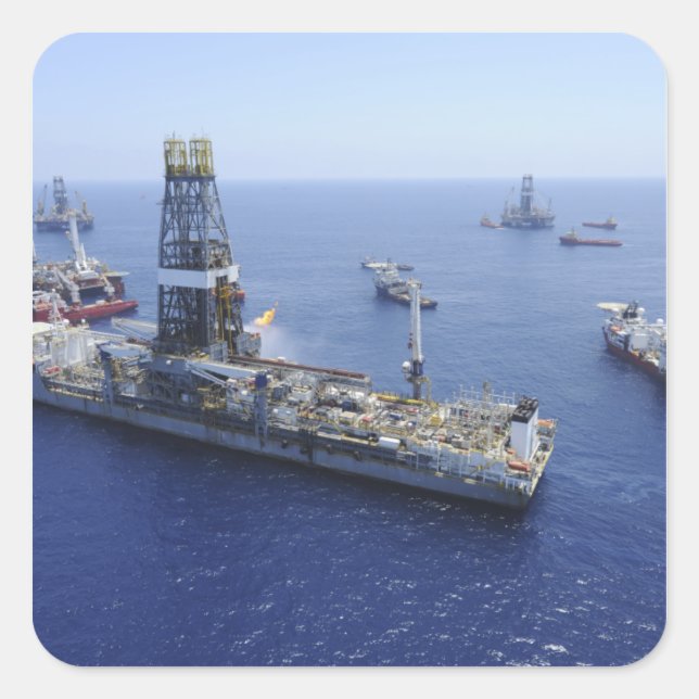 Flaring operations conducted by the drillship square sticker (Front)