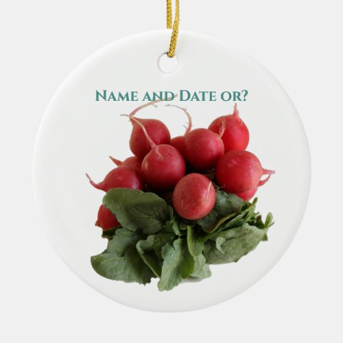 Flaring Red Radish Bunch  Ceramic Ornament