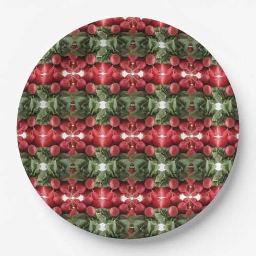 Flaring Red Radish Bunch  Paper Plates