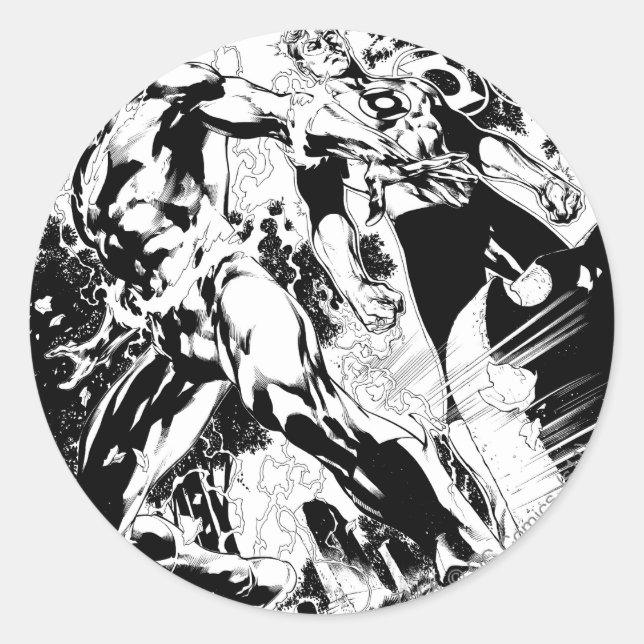 Flash and Green Lantern Panel 2 Classic Round Sticker (Front)