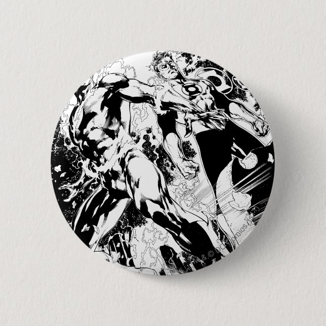 Flash and Green Lantern Panel 2 Pinback Button (Front)