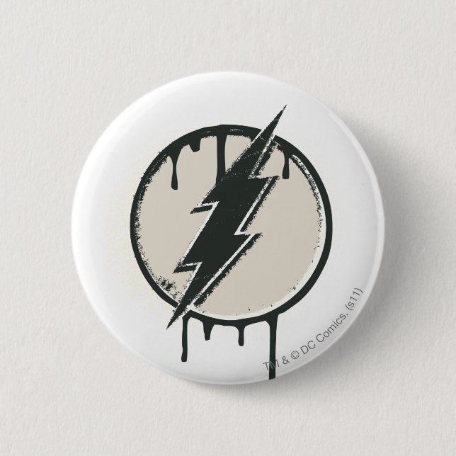 Flash Bolt Paint Grunge Button (Front)