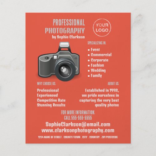 Flash Camera Icon Photographer Photography Hire Flyer