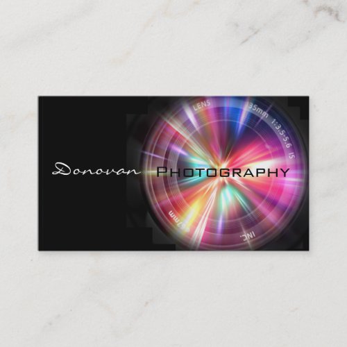 Flash Camera Lens Business Card Black
