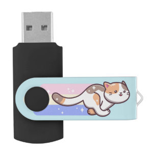 Flash Cat USB Swivel Flash Drive
