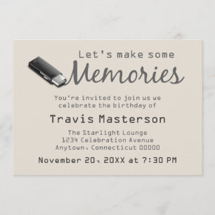 Flash Drive Birthday Party Invite