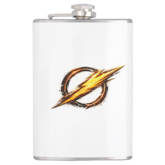Flash inspired logo flask