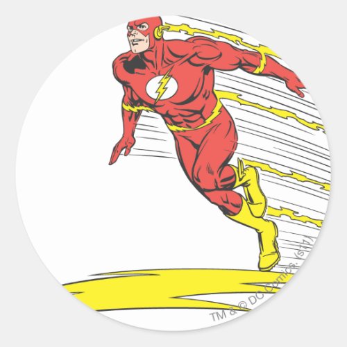 Flash Leaps Left Classic Round Sticker