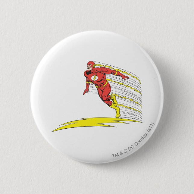 Flash Leaps Left Pinback Button (Front)