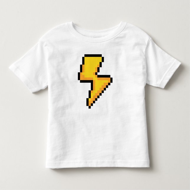 Flash! Lightening Bolt Pixel Style Novelty T-Shirt (Front)