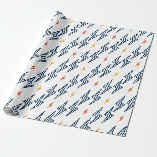 Flash Lightning Bolts Seamless Pattern Backgroun Wrapping Paper