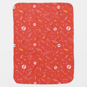 Flash Lightning Icon and Doodle Pattern Baby Blanket