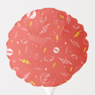 Flash Lightning Icon and Doodle Pattern Balloon