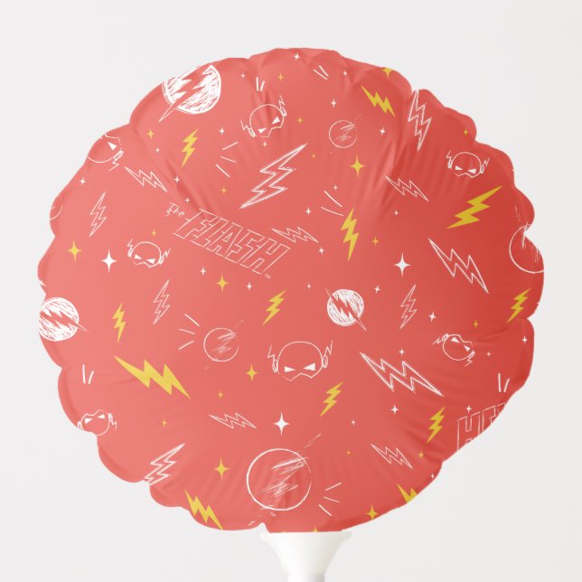 Flash Lightning Icon and Doodle Pattern Balloon (Front)