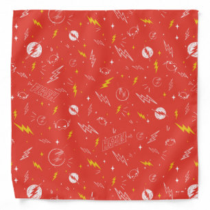 Flash Lightning Icon and Doodle Pattern Bandana
