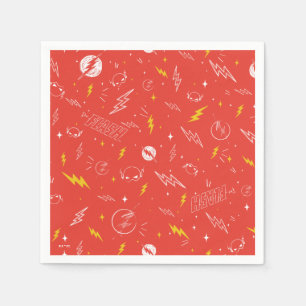 Flash Lightning Icon and Doodle Pattern Napkins