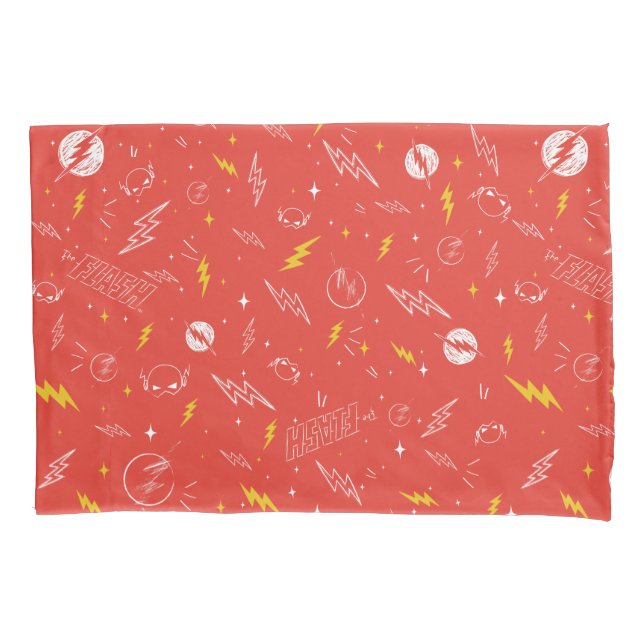 Flash Lightning Icon and Doodle Pattern Pillow Case (Front)