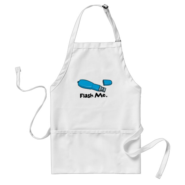 flash me flash drive design adult apron (Front)