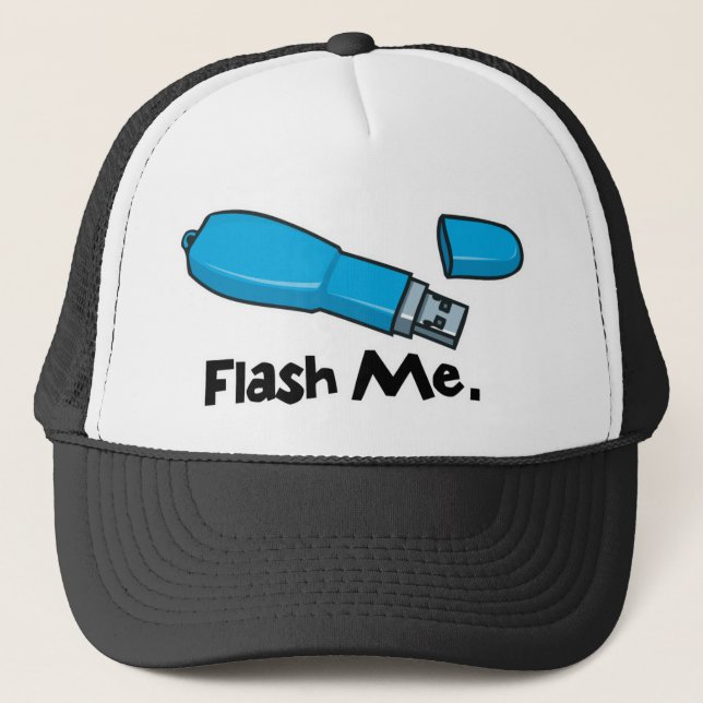 flash me flash drive design trucker hat (Front)