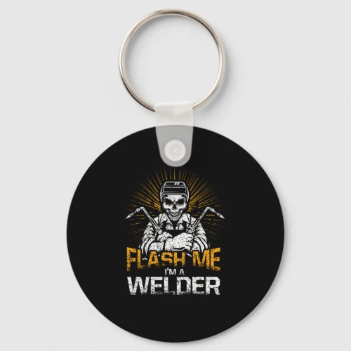 Flash Me Im A Welder Skull Welding Tools Keychain