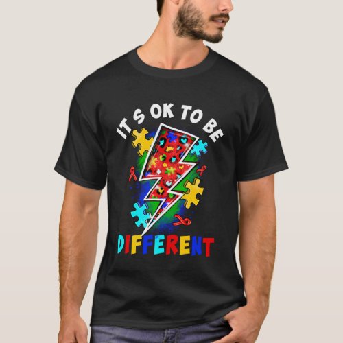 Flash Puzzle Itu2019s Ok To Be Different Autism Aw T_Shirt