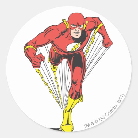 Flash Runs Forward Classic Round Sticker
