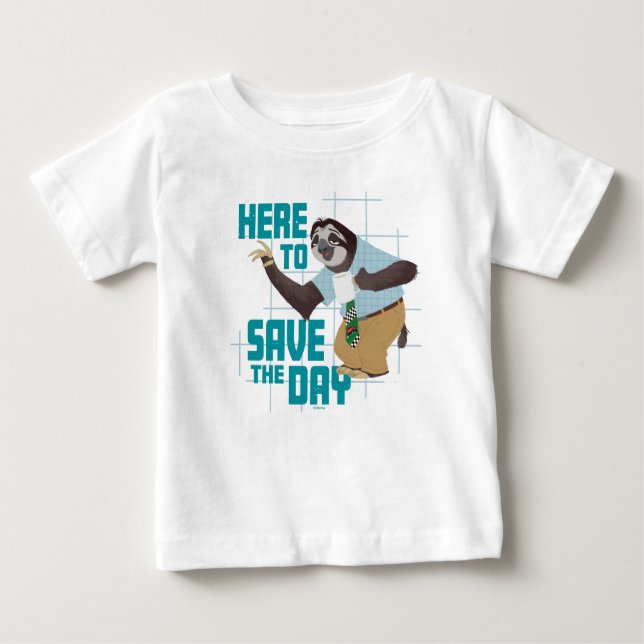 Flash Slothmore - Here to Save the Day Baby T-Shirt (Front)