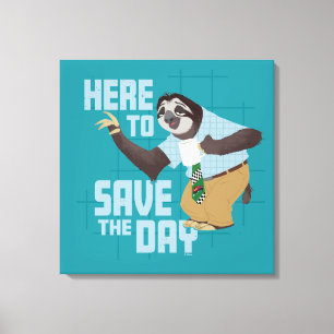 Flash Slothmore - Here to Save the Day Canvas Print
