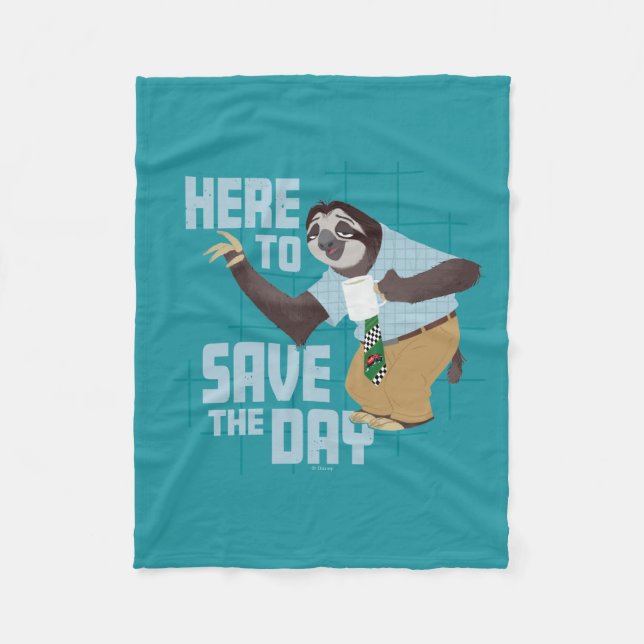 Flash Slothmore - Here to Save the Day Fleece Blanket (Front)