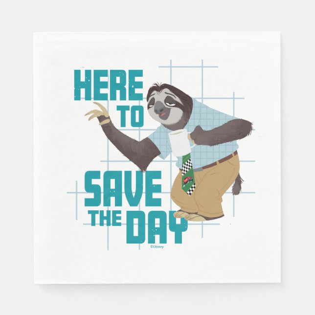 Flash Slothmore - Here to Save the Day Napkins (Front)