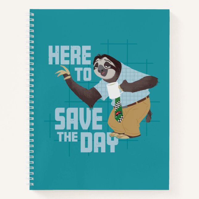Flash Slothmore - Here to Save the Day Notebook (Front)