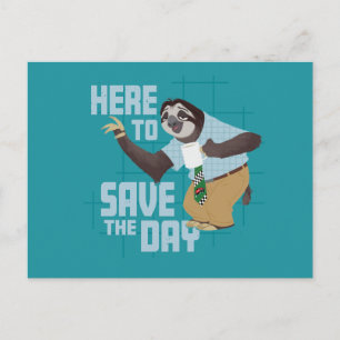 Flash Slothmore - Here to Save the Day Postcard