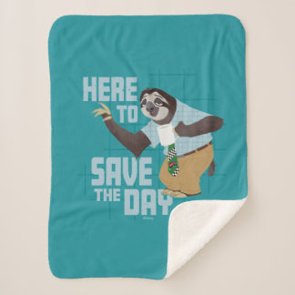 Flash Slothmore - Here to Save the Day Sherpa Blanket