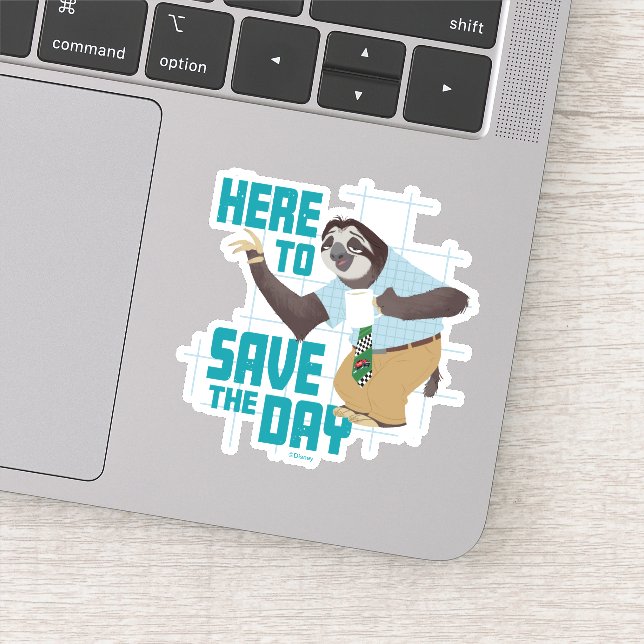 Flash Slothmore - Here to Save the Day Sticker (Detail)