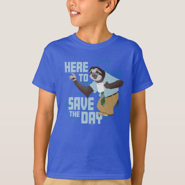 Flash Slothmore - Here to Save the Day T-Shirt (Front)
